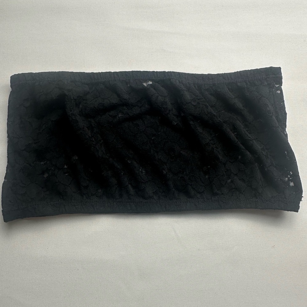 Bandeau by Boob Tube; black lace. Size M/L